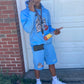 Original SSB Embroidered Short Set - Light Blue